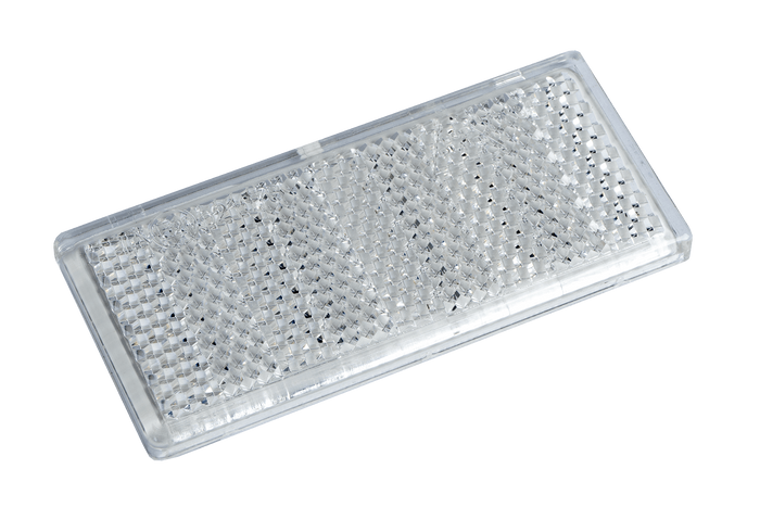 Téglalap alakú öntapadós reflektor FEHÉR DOBPLAST 76x34mm fényvisszaverő