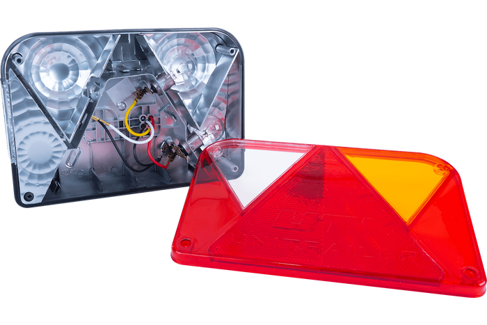 Lámpakészlet: DOBPLAST DPT35 hátsó lámpák + ASPÖCK FLEXIPOINT I oldalsó helyzetjelző lámpák + MANTES 5,2 m-es 13 tűs kábelköteg