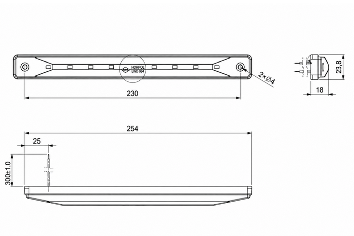 HORPOL LWD984 LED 200lm belső autólámpa