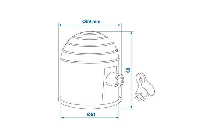 ProPlus 344162 vonóhorog gömbfej fedél fekete zárral