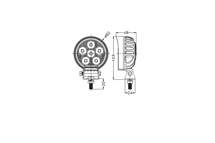 LED munkalámpa reflektor TT TECHNOLOGY TT.13323 24xLED 1920lm kerek