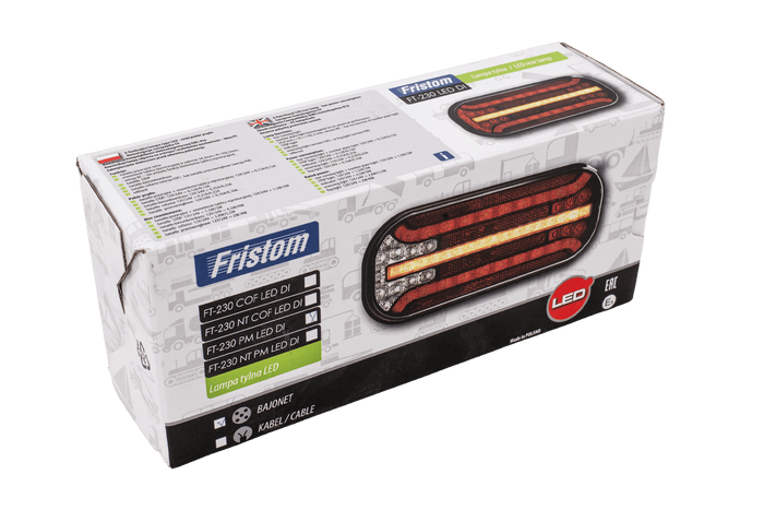 FRISTOM FT-230 LED hátsó lámpa bajonettzárral, 6 funkciós, univerzális