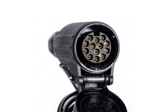 KAMAR E1384 spirális elektromos kábel 3m 12V dugó/aljzat 13PIN