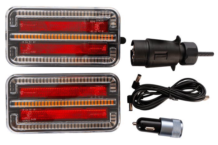 TT Technology TT.12028B LED hátsó lámpák, 3 funkció, bal + jobb, vezeték nélküli, mágneses