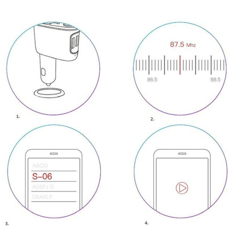 BASEUS T típusú FM adó bluetooth 4.2 MP3 + autós töltő 2x USB 3.4A