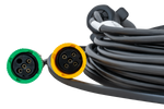 MANTES elektromos szerelés, utánfutó kábelköteg 5m, 7 tűs csatlakozó, 2x 5 tűs bajonettzár