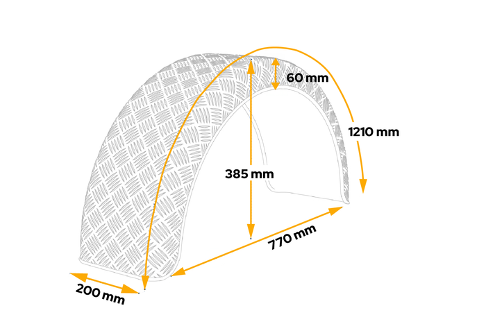 Utánfutó sárvédő 14-15" DOMAR D29122 kerékív 770/200mm