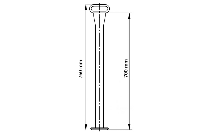 KNOTT 4802429X fix tartó 175 kg-os utánfutóhoz 48 mm 700 mm