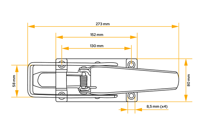KNOTT 417177.001 pótkocsi oldalzár