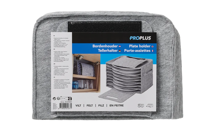 ProPlus 761475V01 kemping tányérrendező, filc, 10 tányérhoz
