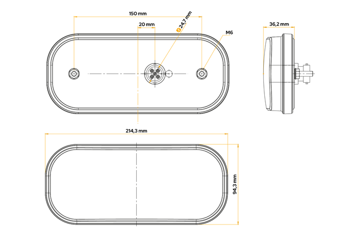 FRISTOM FT-230 LED hátsó lámpa bajonettzárral, 6 funkcióval, univerzális