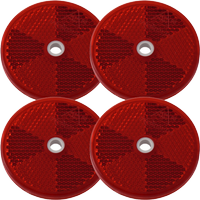 Kerek, lyukas, piros reflektorok, DOBPLAST, 60 mm, 4 db-os reflektorkészlet