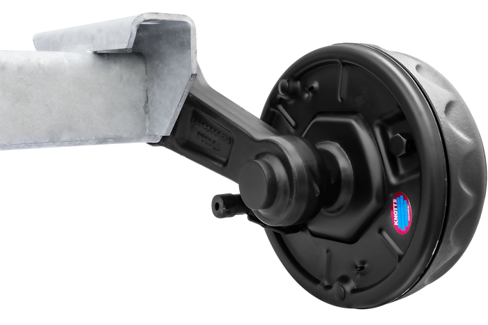 KNOTT VGB13 fékezett tengely pótkocsihoz/autószállítóhoz 1350kg 1300mm 1750mm 5x112