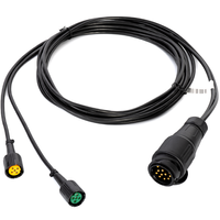 MANTES elektromos szerelés, utánfutó kábelköteg, 5 m, 13 tűs csatlakozó, 2x 5 tűs bajonettzár