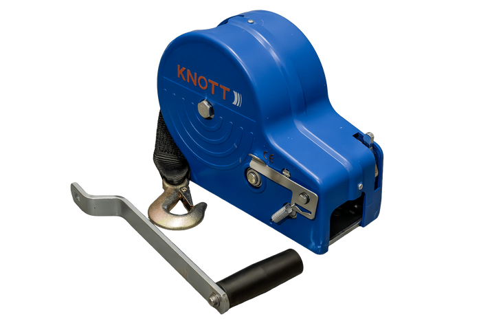 Wciągarka 1150 kg Knott z pasem obudowa niebieska [outlet]