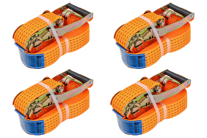 Négy darabos UNITRAILER 10m/50mm/5t narancssárga szállítószalag készlet feszítővel
