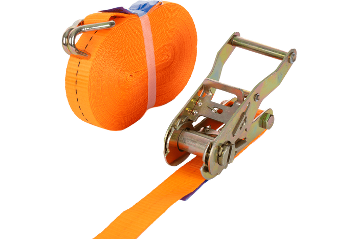Négy darabos UNITRAILER 12m/25mm/1t narancssárga szállítószalag készlet feszítővel