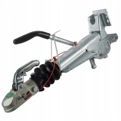 KNOTT KF27B ráfutószerkezet K27A vonóhoroggal 2700 kg-os pótkocsihoz, V-típusú vonórúddal és támasztókerék-konzollal