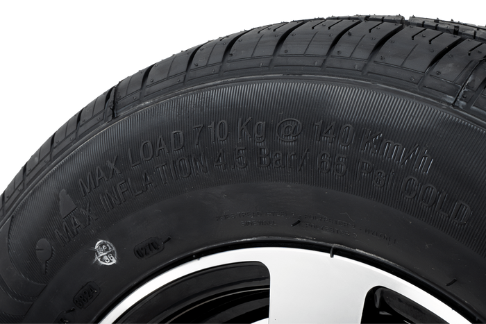 Erősített pótkocsi kerék KENDA GUMIABRONCS 165/80 R13C 96/94N ALU FELNI STARCO polírozott 5Jx13"H2 5x112 ET:30