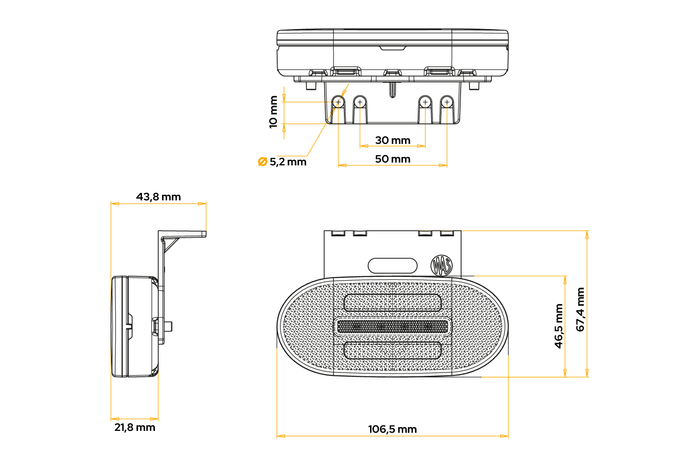 WAŚ 1383 LED univerzális helyzetjelző lámpa foglalattal