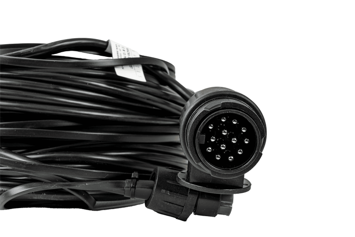MANTES elektromos szerelés, utánfutó kábelköteg, 12 m, 13 tűs csatlakozó, 2x 8 tűs bajonettzár