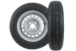 Két pótkocsihoz való kerék szett UNITRAILER / TEMARED / BRENDERUP / STEMA / BÖCKMANN KENDA GUMIABRONCS 145/80 R13 78N STARCO FELNI 4Jx13"H2 4x100 ET:30