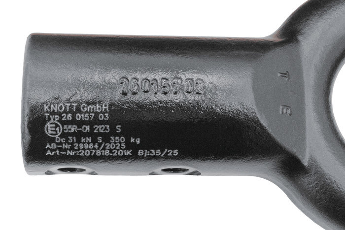 KNOTT KK7937S vonószem 3500 kg-os pótkocsihoz, 60 mm-es csővonórúddal, új típus