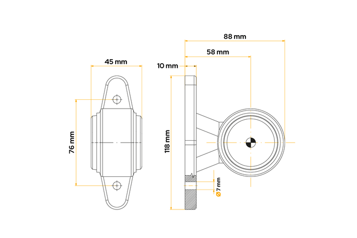 FRISTOM FT-009A LED-es helyzetjelző lámpa, univerzális, gumikaron