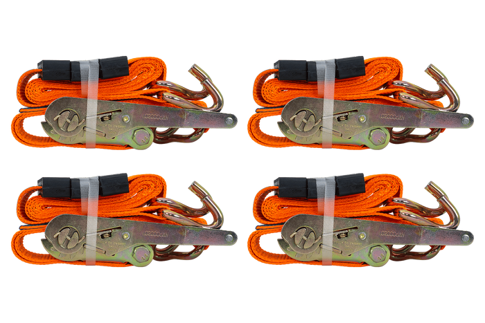 Négy darabos 3 pontos szállítóheveder feszítővel UNITRAILER pótkocsihoz 3m/50mm/4t narancssárga