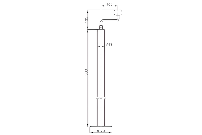 Kihúzható hajtókartartó WINTERHOFF ST48-120 150 kg-os pótkocsihoz 600-820 mm