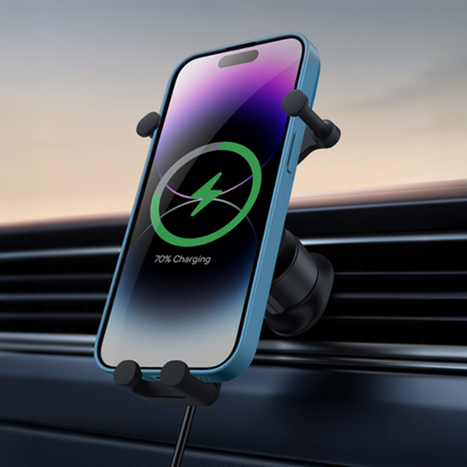 BASEUS Stable Gravitional autós telefontartó Qi 15W vezeték nélküli töltéssel a szellőzőnyílásba