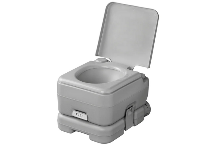 ProPlus 370415CR hordozható kemping WC, szürke, 10 liter/10 liter