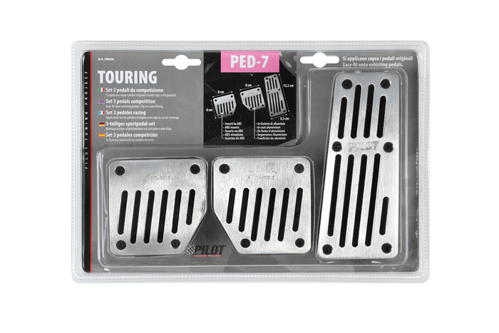 LAMPA TOURING BLACK PILOT alumínium pedálborítások csúszásgátló gumival