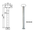 Fix tartó bilinccsel és öntöttvas bilinccsel WINTERHOFF RSR48-600+KLE48-G 150kg 48mm 600mm