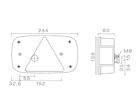 ASPÖCK Multipoint III hátsó lámpa 6 funkciós jobb oldali