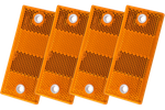 Téglalap alakú narancssárga reflektorok lyukakkal DOBPLAST 90x40mm SET 4x reflektor