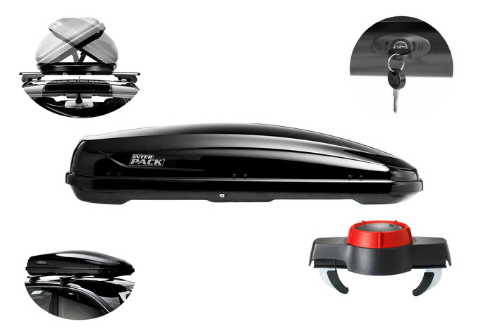 Inter Pack Traxer 8.6 tetőbox, fekete metálfényezéssel