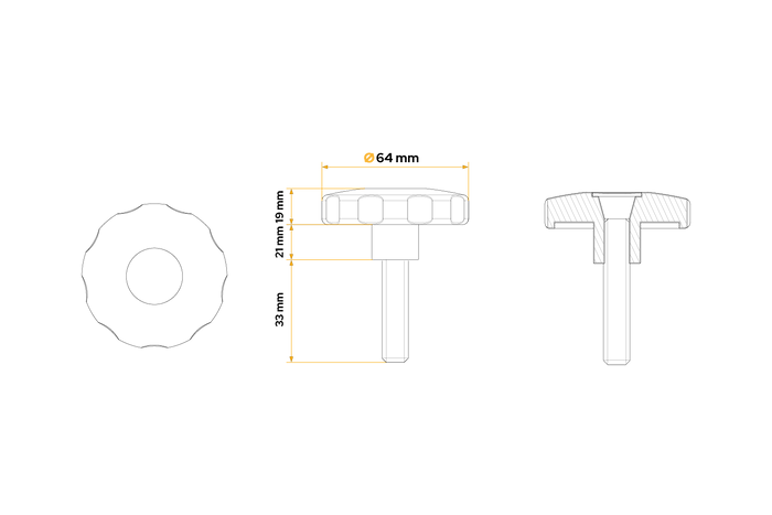 M10X33 TULPLAST POK-03 megerősített gomb rámpákhoz