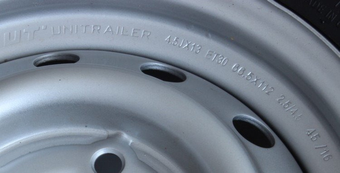 Két megerősített kerék szett pótkocsihoz LINGLONG GUMIK 165/80 R13C 96/94N UNITRAILER FELNIK 4.5Jx13"H2 5x112 ET:30