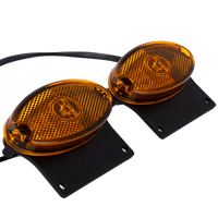 Két darabos ASPÖCK FLATPOINT II LED-es helyzetjelző lámpa szett, narancssárga, univerzális, tartóval