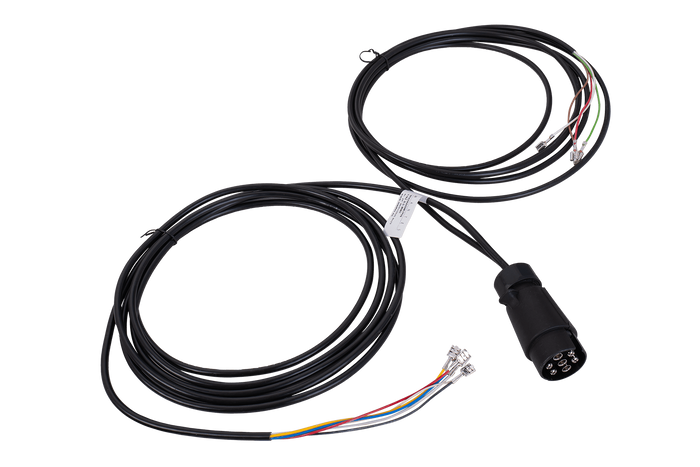 MANTES elektromos szerelési kábelköteg 4m-es 7 tűs dugóval, 6,3-as csatlakozókkal