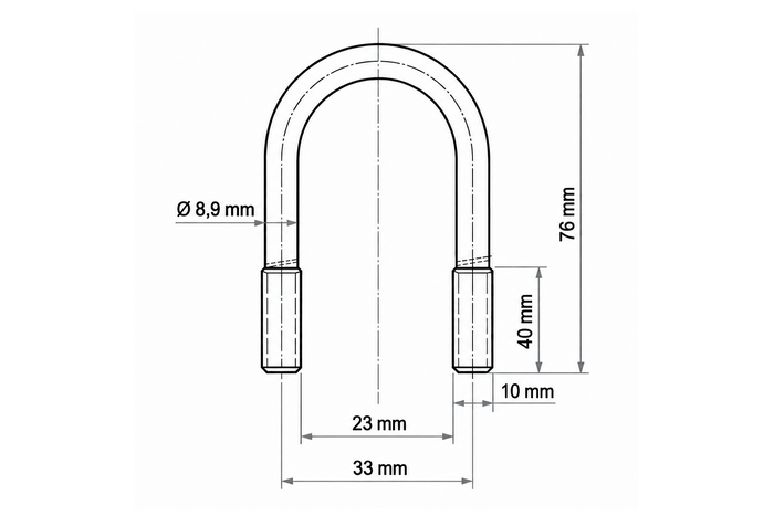 DROMET B típusú ovális bilincs M10 23×76mm