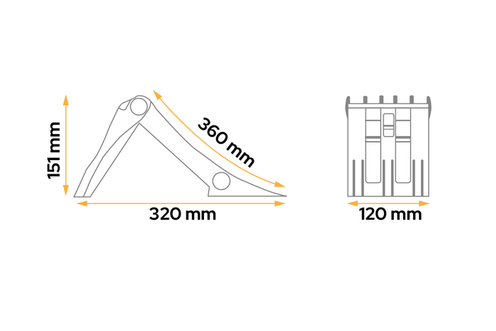 Összecsukható kerékék LOKHEN ORIGAMY 36 h: 151 mm / fogantyúval együtt