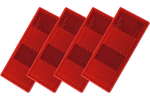 Téglalap alakú, piros, öntapadós reflektor DOBPLAST 90x40mm SET 4x reflektor