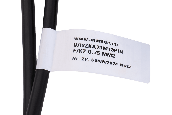 MANTES elektromos szerelés, utánfutó kábelköteg, 7 m, 13 tűs csatlakozó, 6,3-as csatlakozók