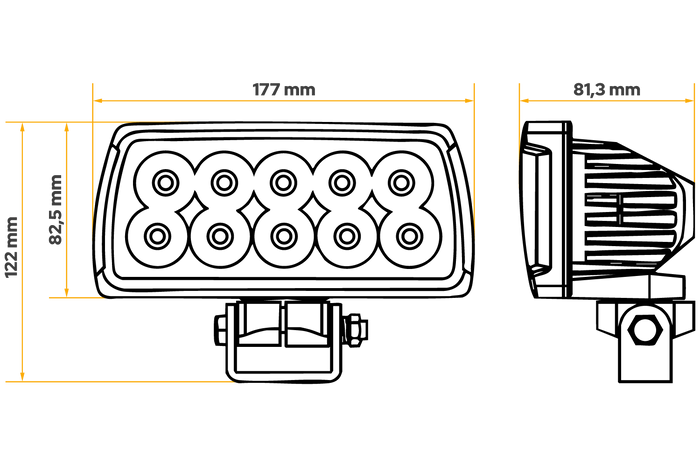 LED munkalámpa fényszóró TT Technology TT.13516 10xLED 4000lm Massey Fergusonhoz
