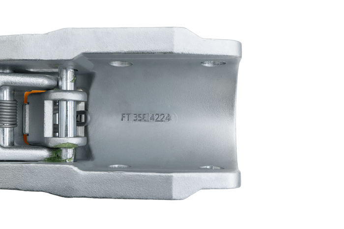 STEELPRESS BC-3500E-00-02+SD gömbfejes vonóhorog 3500 kg-os pótkocsihoz, 60,5 mm-es öntöttvas csővonórúddal