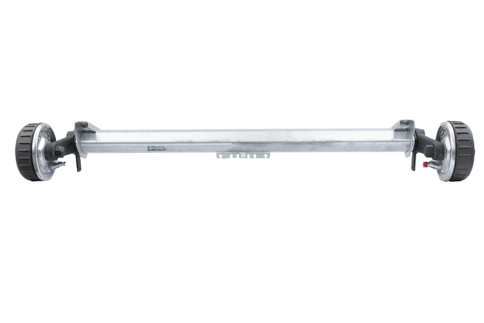 AL-KO EURO fékezett tengely pótkocsihoz/autószállítóhoz 1800kg 1450mm 1950mm 5x112