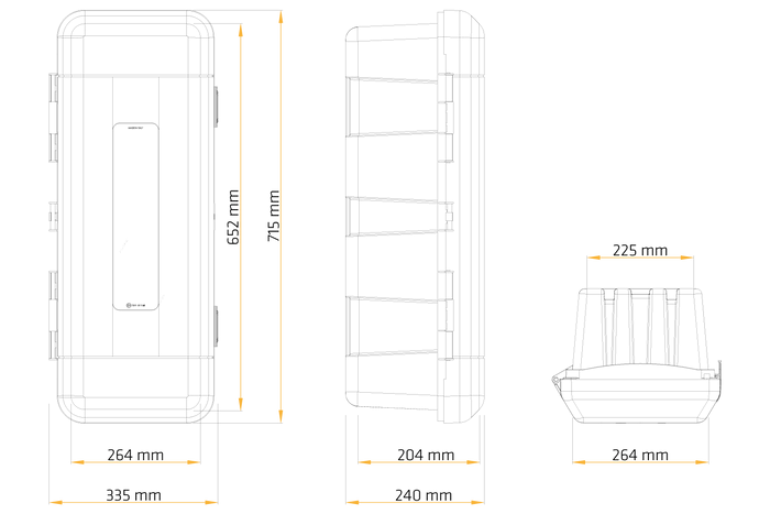Tűzoltó készülék láda 6/9kg DAKEN 82130 REGON 715x335x240mm piros
