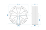 Pótkerék ProPlus 341549 tömör gumi támasztókerékhez 220x70mm